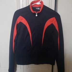 Nike - Women's Navy Blue & Coral / Zippered polyester track jacket - US Medium